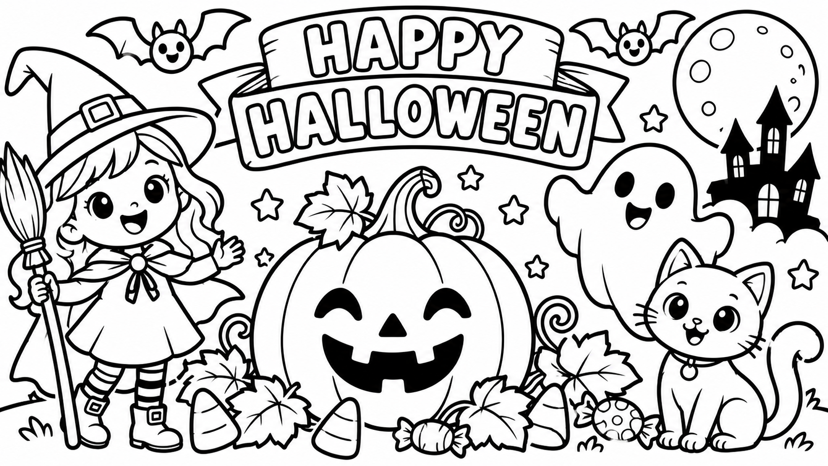 11 Free Printable Halloween Coloring Pages for Kids (PDF Collection)